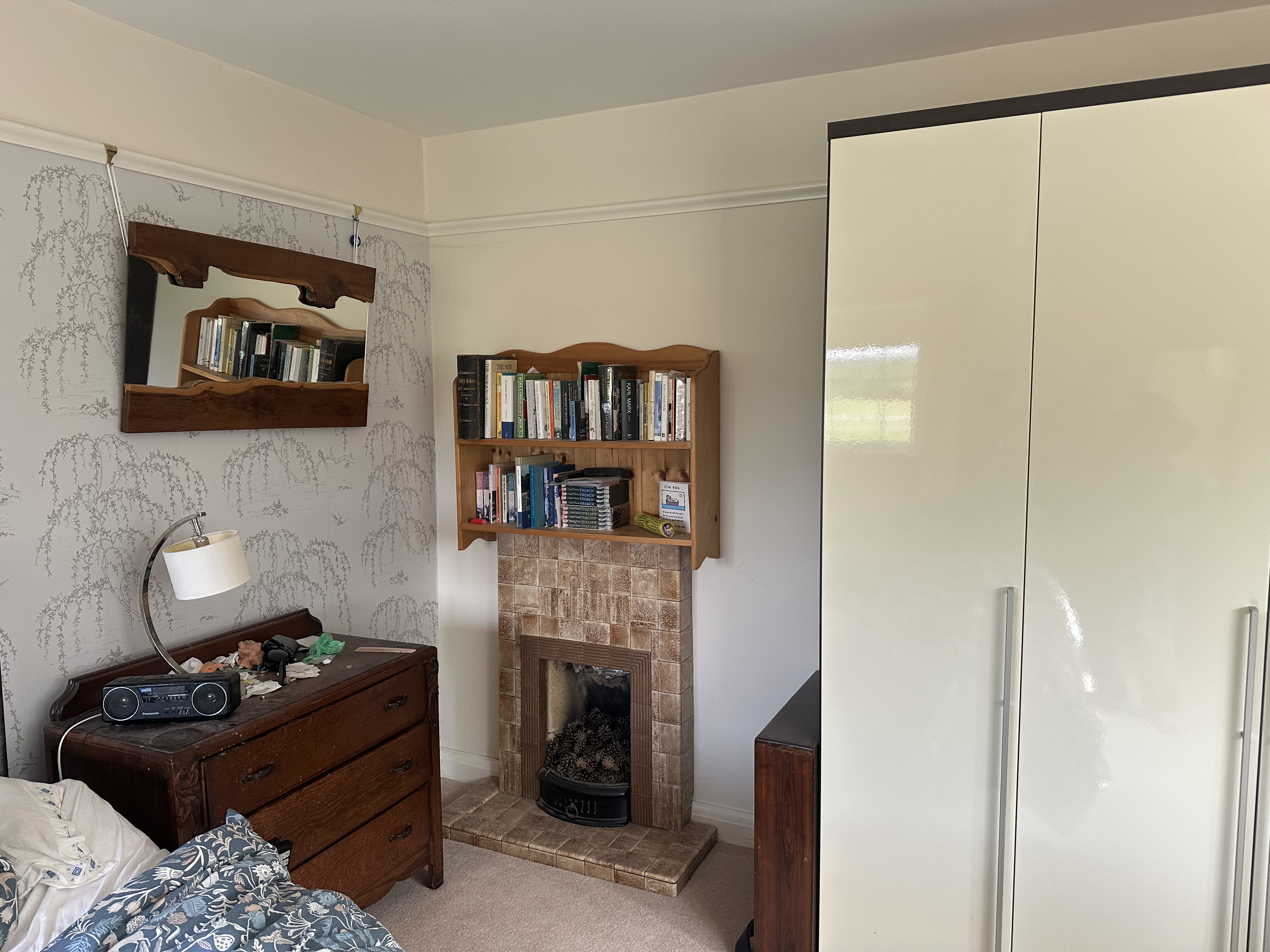 Bedroom by Fireplace