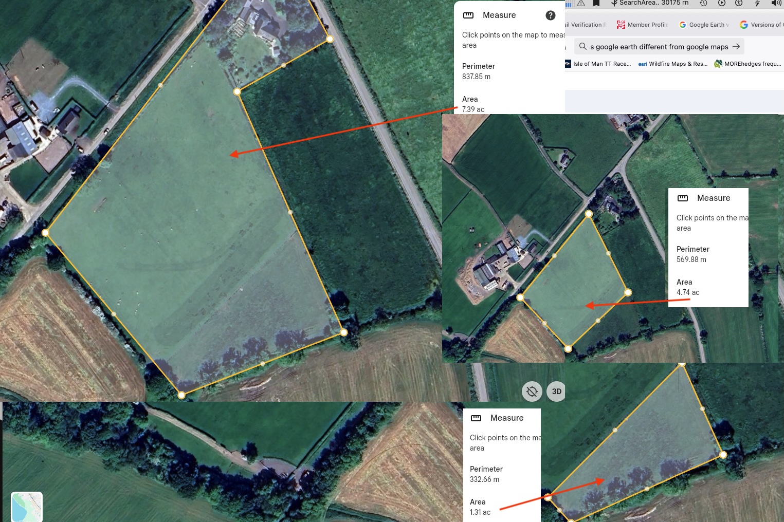 windy fell land areas (google earth)