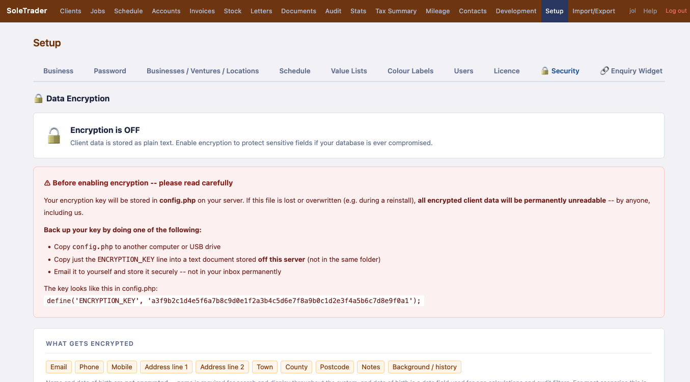 Setup security 1