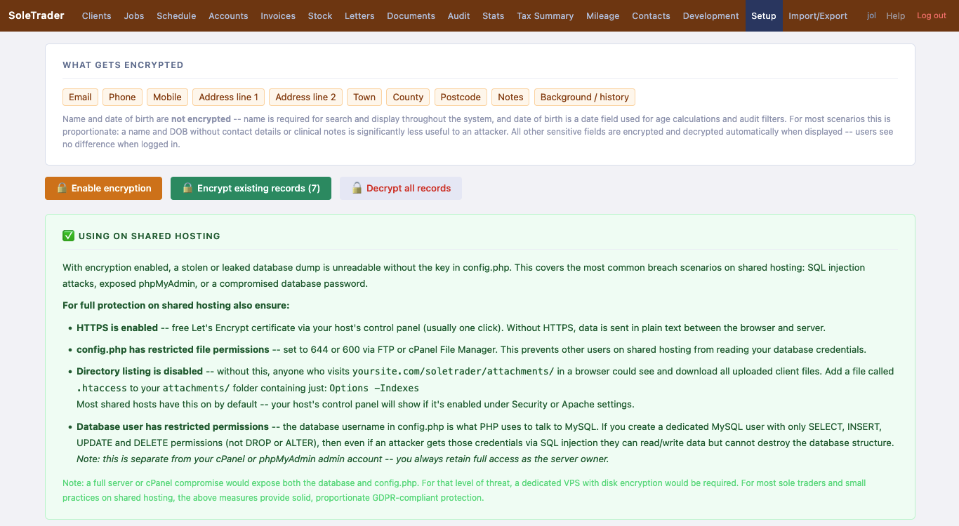 Setup security 2